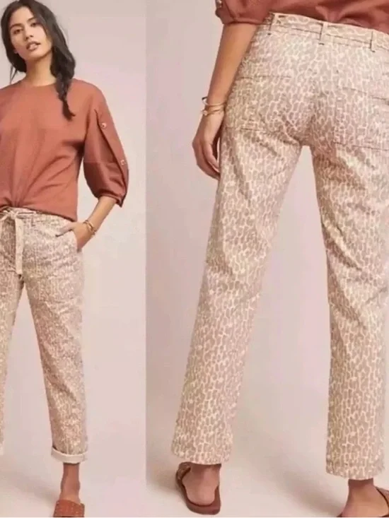 Anthropologie Leopard The Wanderer Pants Women’s Size 29 - Picture 5 of 9